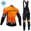 Fietskleding (Fietsshirt Lange Mouw + Lange Koersbroek) 2024 Efapel Winter Thermal Fleece - Oranje
